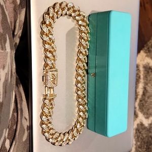 Gld newyor gold diamond men's necklace